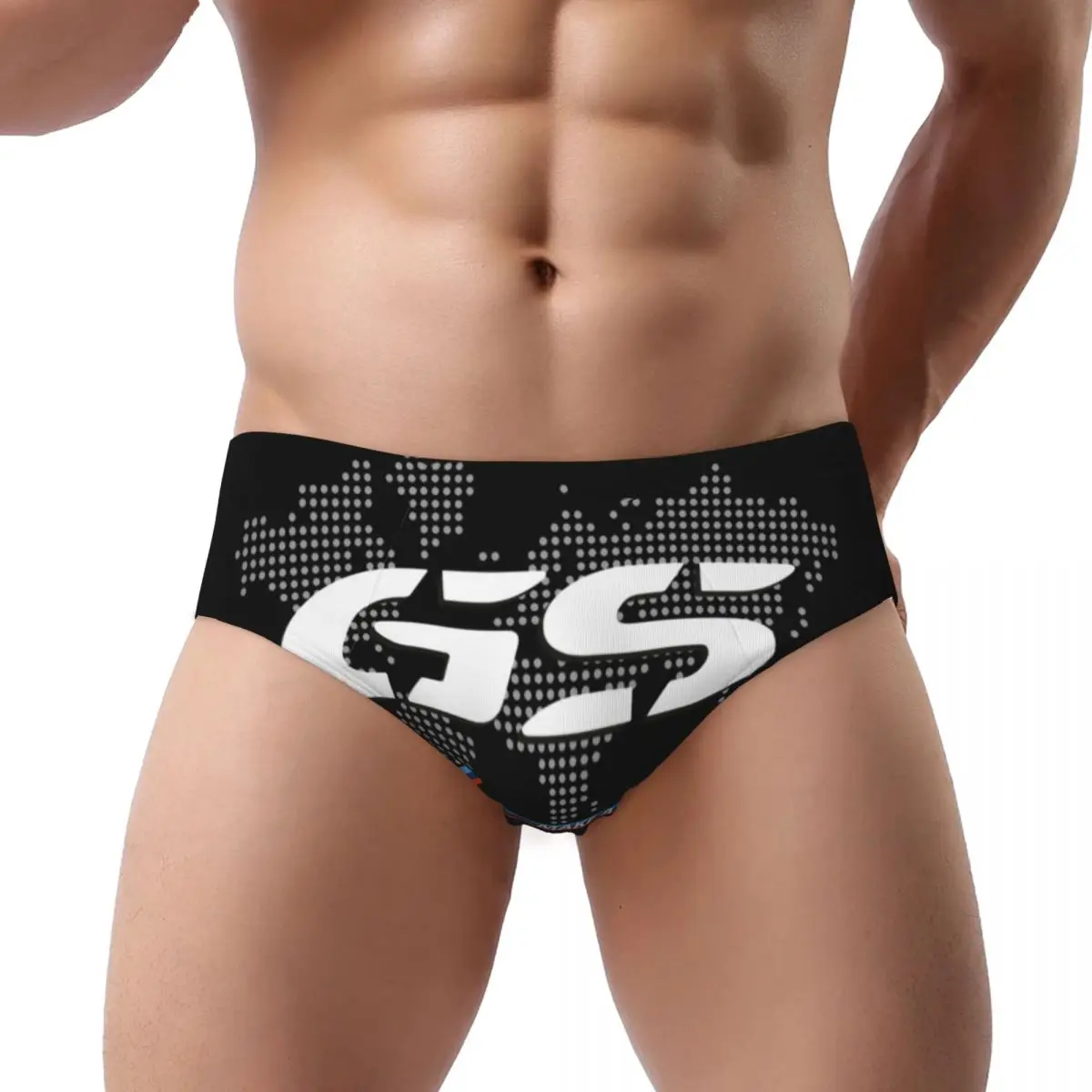 Custom Make A Life Ride GS Motorcycle Adventure Briefs Underwear Men Breathable Stretch World Map Underpants