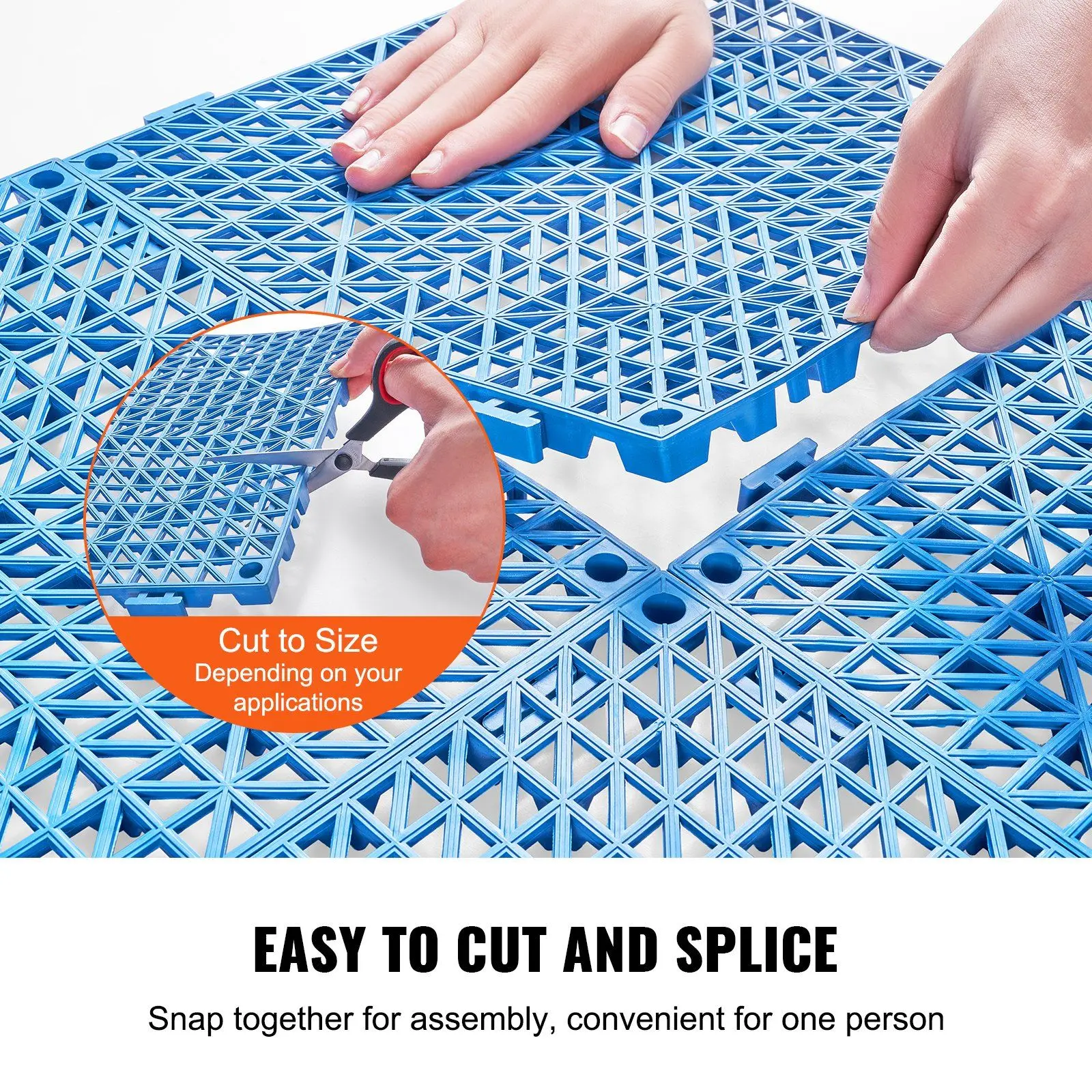 Interlocking Tile 50PCS Blue,Drainage Tiles 12" x12" Splicing,Soft PVC Interlocking Drainage Floor Tiles,Non-Slip Drainage Holes