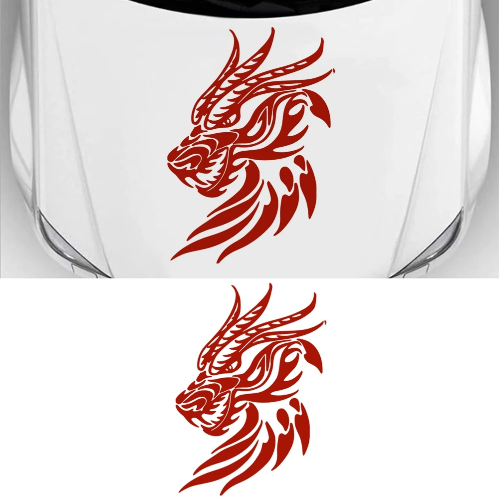 1PCS Loong Totem Power Graphics Sticker for Car Body Hood Bonnet Cover Door, Dragon Decals Film Foil PVC Auto Exterior Styling