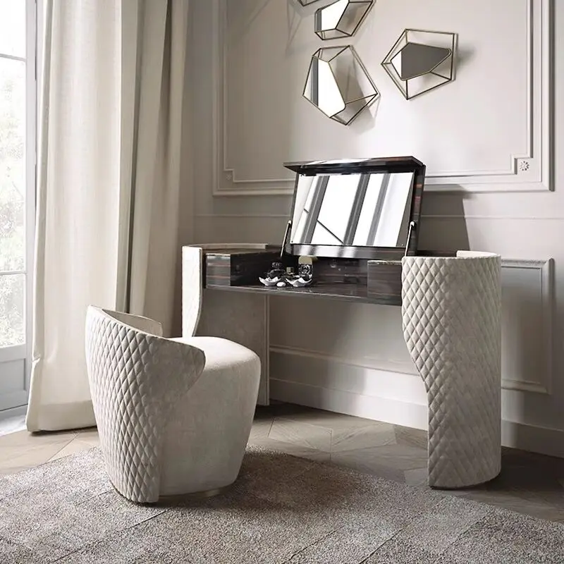 Home Dressing Desk Makeup Table Set With Mirror White Dresser Modern Makeup Dressing Table with Chair