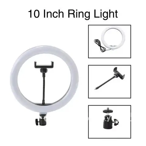 Selfie Ring Light With Tripod Led Lamp Dimmable Photography Light Bluetooth Remote Led Ring Lamp For Vlog Makeup Youtube TikTok