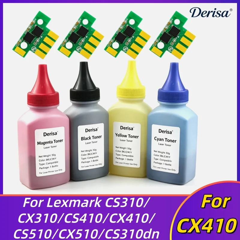 CX410 CX410E CX410DE CX410DTE Toner Powder Chip For Lexmark CX310 CX310N CX310DN CX510 CX510DE CX510DTHE CX510DHE