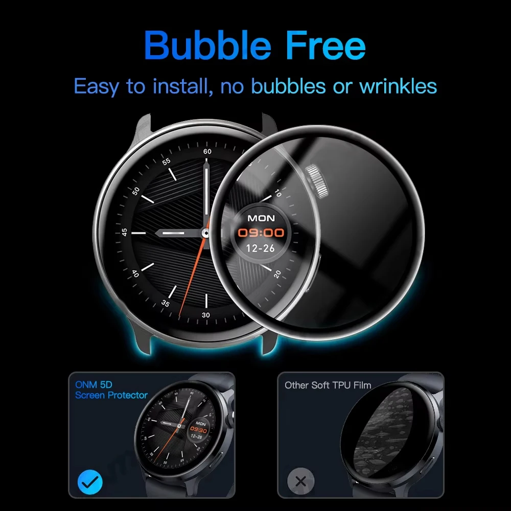 طبقة رقيقة واقية ل Mibro Lite 2 واقي للشاشة المضادة للخدش الأفلام الناعمة حافة منحنية HD غطاء لملحقات ساعة Mibro Lite