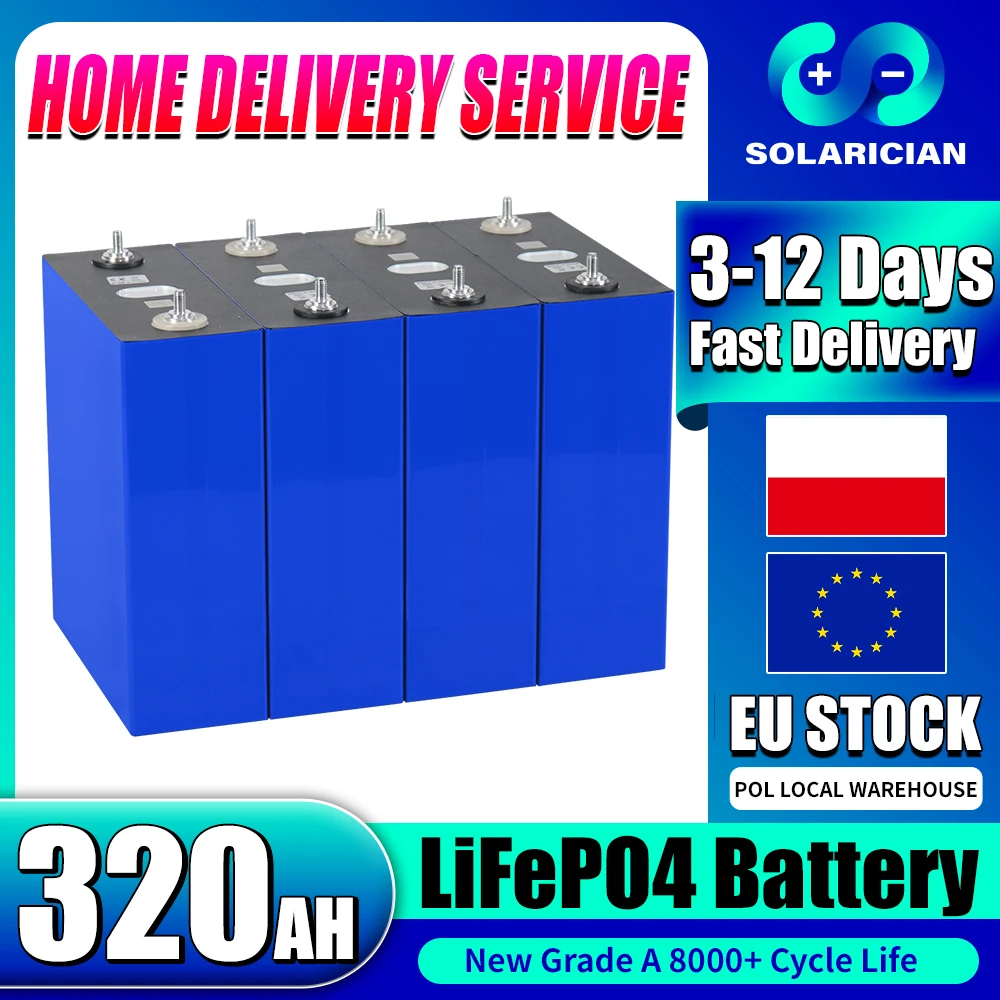 A등급 충전식 LFP 배터리, 8000 사이클 배터리, DIY 태양 전지, Lifepo4 셀 팩, 320Ah , LiFePO4, 3.2V, 12V, 24V, 48V, 신제품