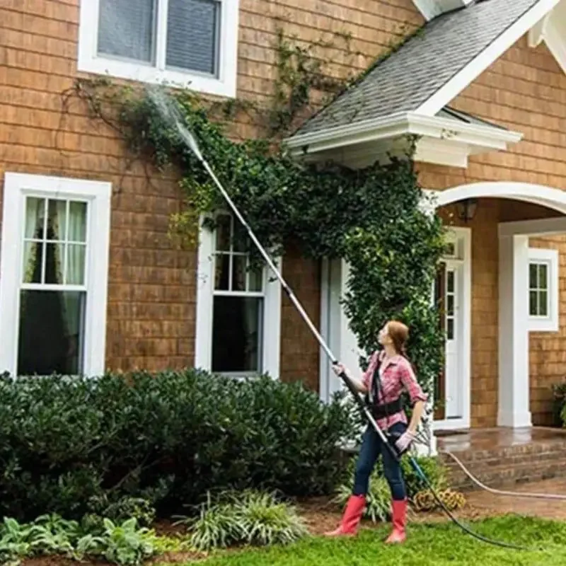 مجموعة مسدسات المياه ذات الضغط العالي: عصا تلسكوبية 4000 رطل لكل بوصة مربعة، أداة تنظيف احترافية مع 10 قضبان تمديد من الفولاذ المقاوم للصدأ