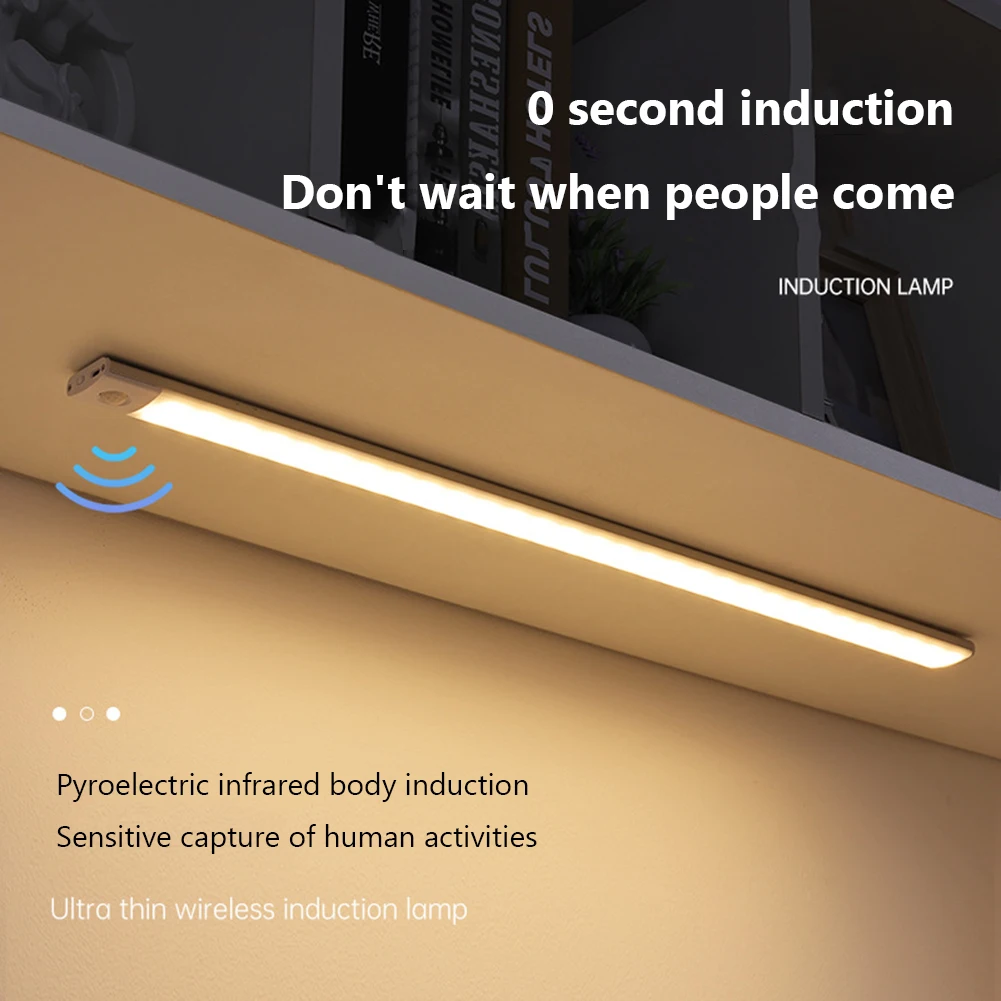 Led Night Light Under Cabinet Lights Motion Sensor Light for Closet Kitchen Magnetic Night Lamp with Rechargeable Battery