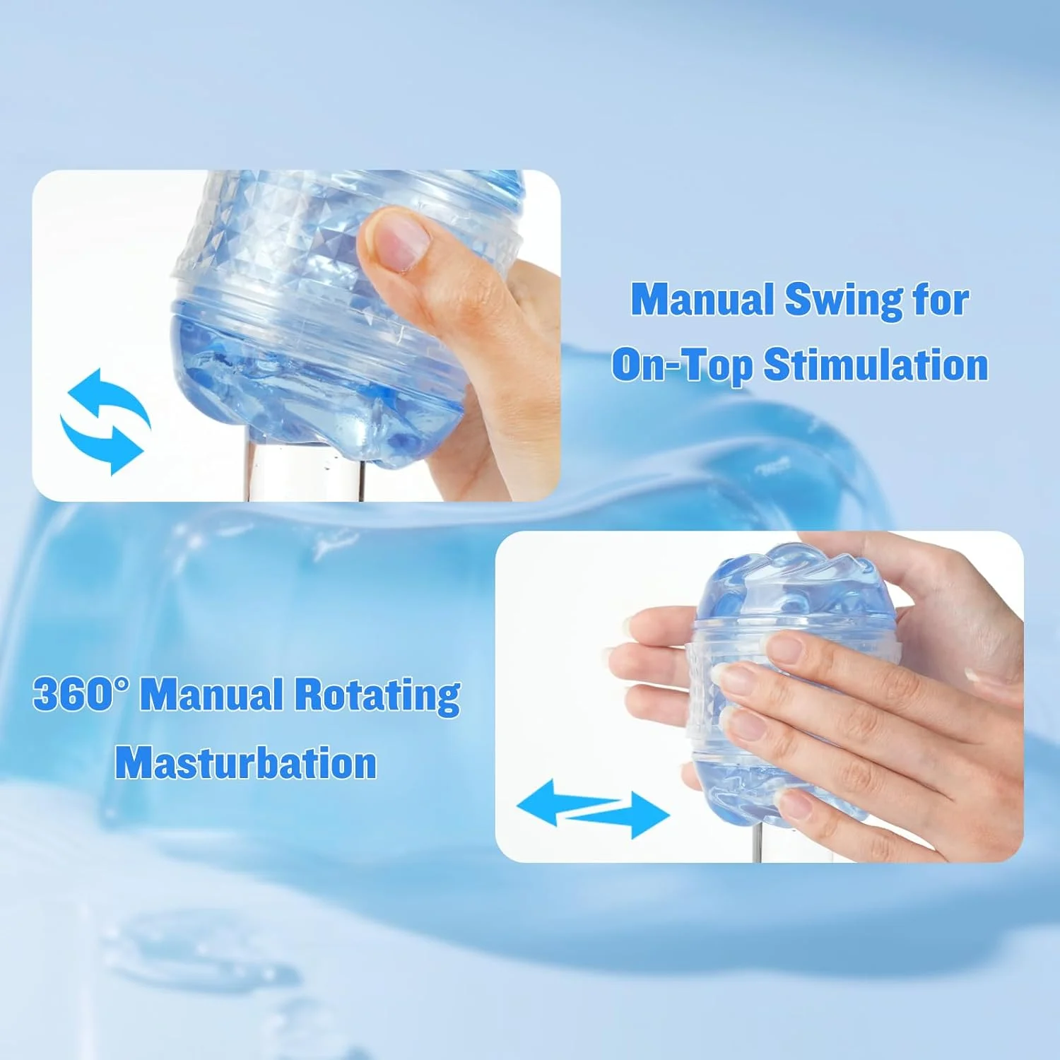 Double headed transparent Masturbation Sex Machines Realistic Vagina Real Pussy Blowjob Erotic Masturbators Cup Sex Toys for Men