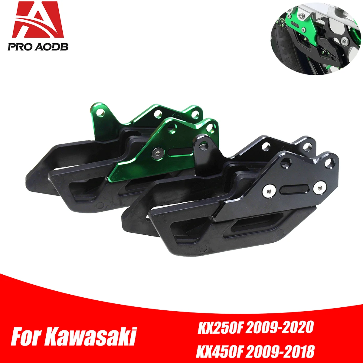 

Motocross CNC Chain Guide Guard Protector Compatible With Kawasaki KX250F KX450F 2009 To 2018 Offroad Motorcycle