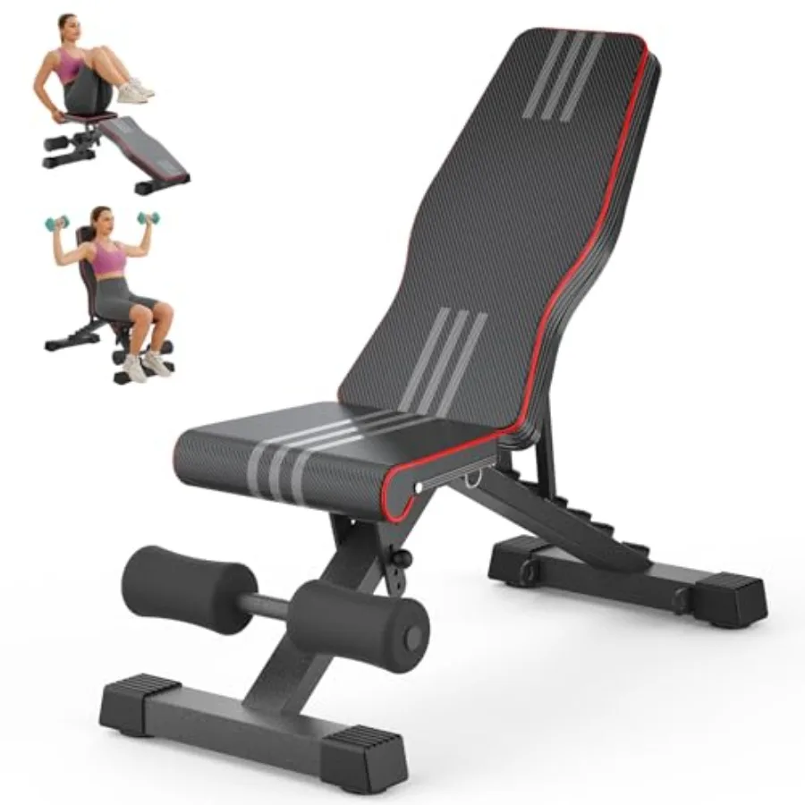Home gym weight bench set: steel, black, 6-in-1 multifunctional with leg press, preacher curl rack, adjustable bench squat rack