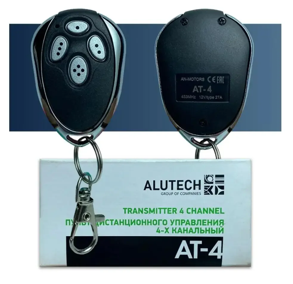 Alutech AT-4 AR-1-500 AN-Motors AT-4 Telecomando per cancello garage 433 MHz Alutech AnMotors ASG1000 ASG 600 Portachiavi controller
