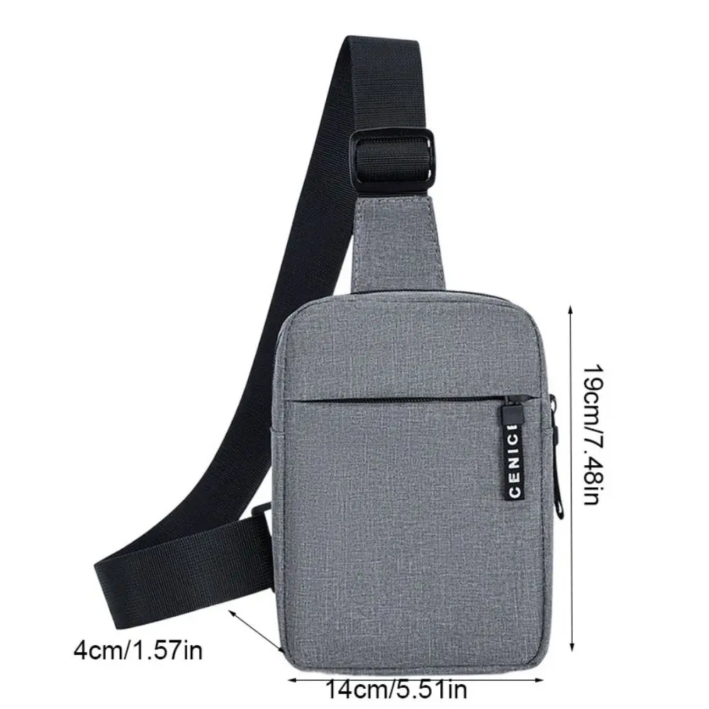 Borsa da petto da uomo Oxford Borsa a tracolla multifunzionale in tinta unita Borsa a tracolla sportiva stile coreano a spalla regolabile