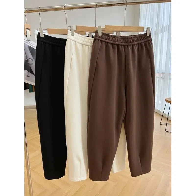 

plus Size Women's High Waist Loose Wide Leg Pants Autumn Winter Slimming Concealing Harlan Style Casual Comfortable Trousers