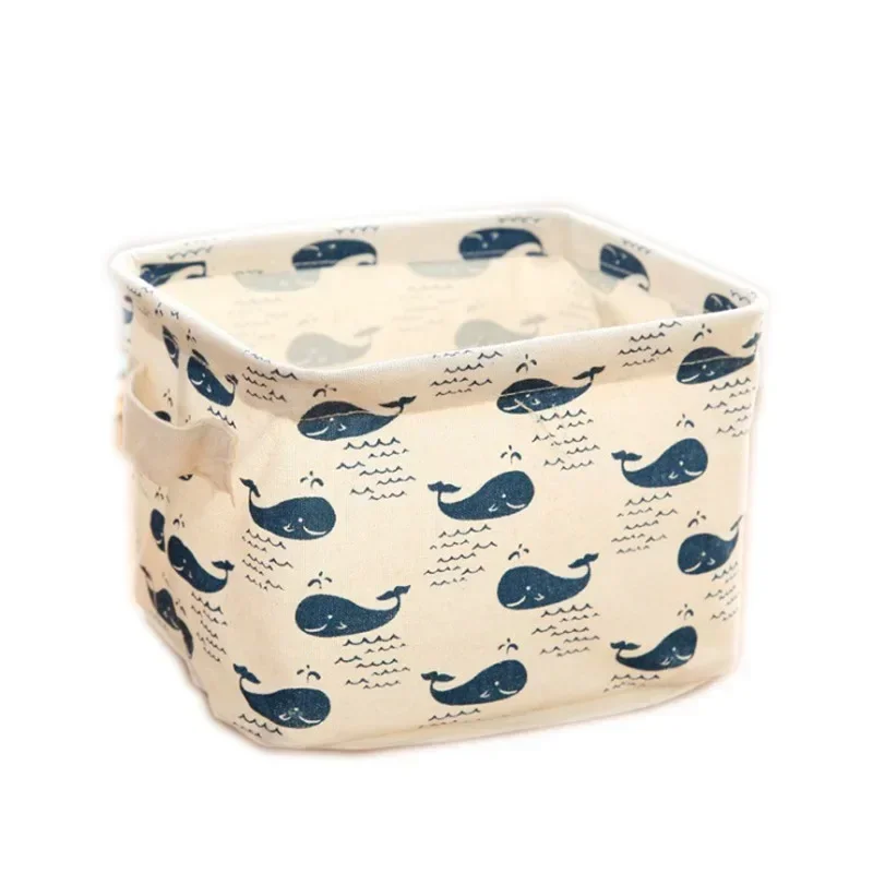 Beauty Case Cute Cotton Linen Baby Clothing Toys Storage Organizer Box Makeup Case Holder Office Desk Organizer for Cosmetics