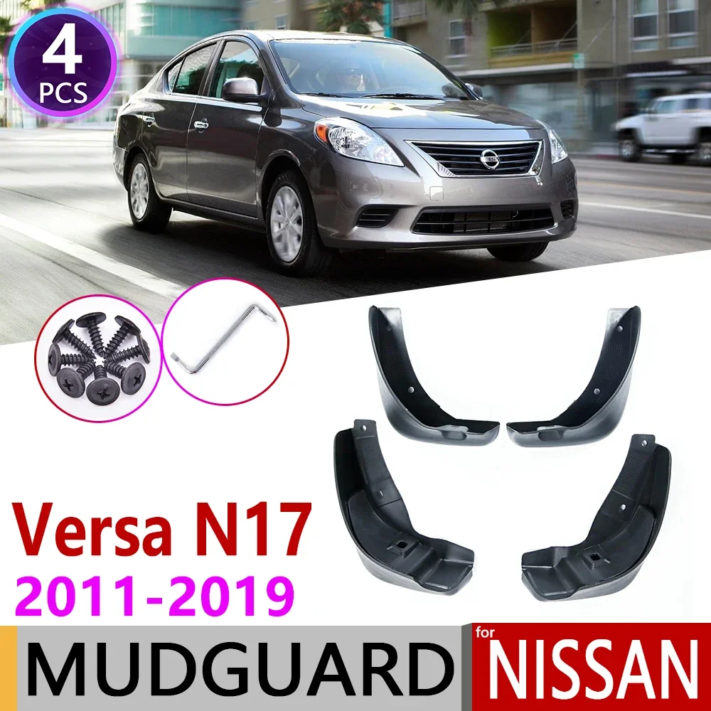 for Nissan Versa Sedan Latio Sunny Almera N17 2011~2019 Fender Mud Flaps Mudguard Accessories 2012 2013 2014 2015 2016 2017 2018