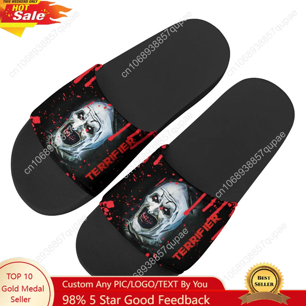 

Terrifier Clown Halloween Slippers Home Water Shoes Men Women Teenagers Fashion Beach Pool Sandals Tailor-made Summer Slipper