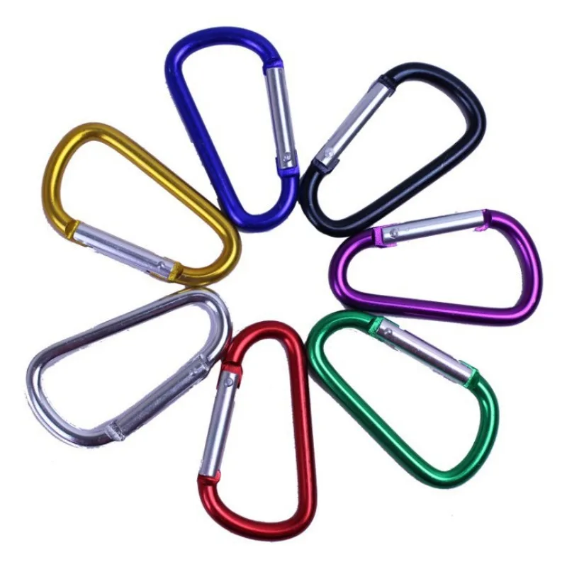 5PCS 5# Carabiner Keychain Alluminum D-ring Buckle Multi Colors Carabiner Snap Hook Clip Keychains Camping Backpack Buckle