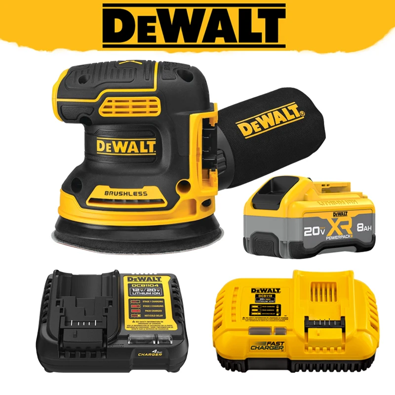 DEWALT DCW210 20V Orbital Sander Brushless Cordless Variable-Speed  Polishing Woodworking Power Tools Battery Charger Set