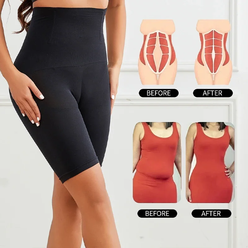 Shapewear für Frauen, hohe Taille, Trainer-Höschen, Bauchkontrolle, Hüfte, Po-Heber, Shorts, schlankmachende Hülle, Damen-Körperformer mit mittlerem Oberschenkel