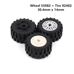 55982 Wheel 18mm D.x14mm Tire 92402 56891 Bricks Collections Bulk Modular GBC Toys For Technical MOC Buildings Blocks