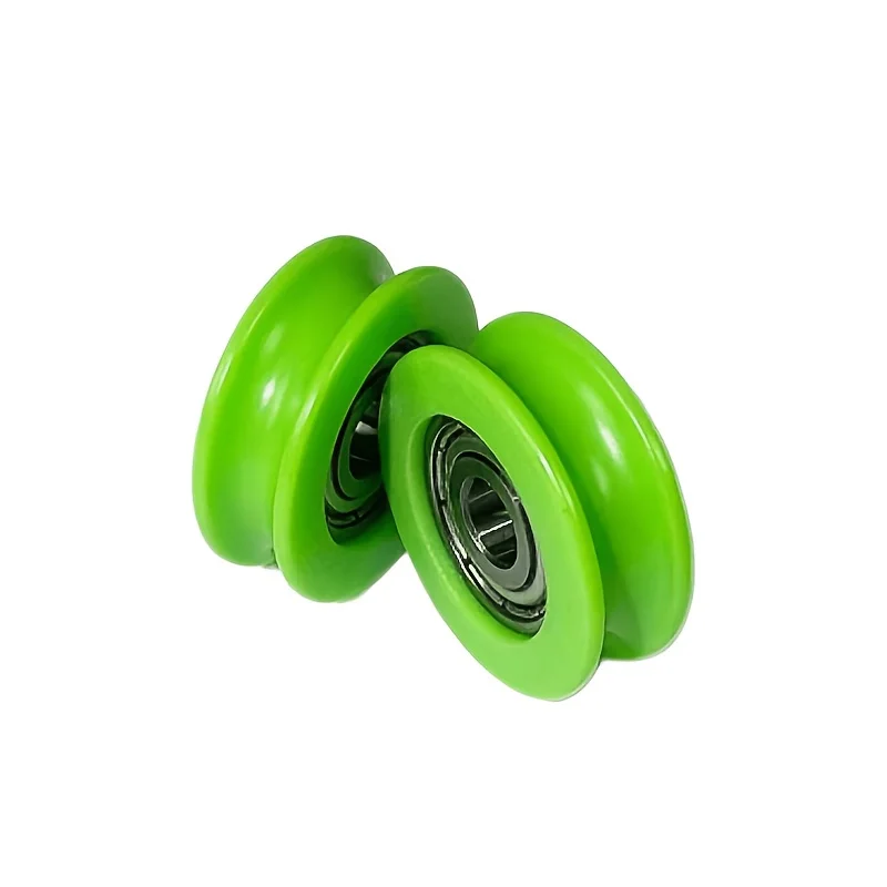 8 Stück U-Nut-Nylon-Führungsrollen, H-Nut-Rollen mit Wälzlager 5x21x7mm, für Antriebsmaschinen, Türen und Fenster – Detail 2
