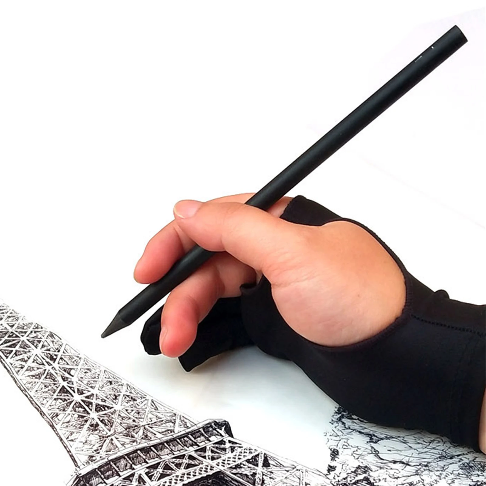 Anti-touch Glove Artist's Drawing Glove With Two Fingers Digital Drawing Glove For Graphics Pad Painting Good For Right Hand