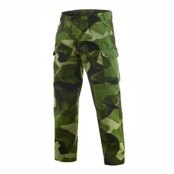 Pantalones rectos tácticos de camuflaje geométrico, M90