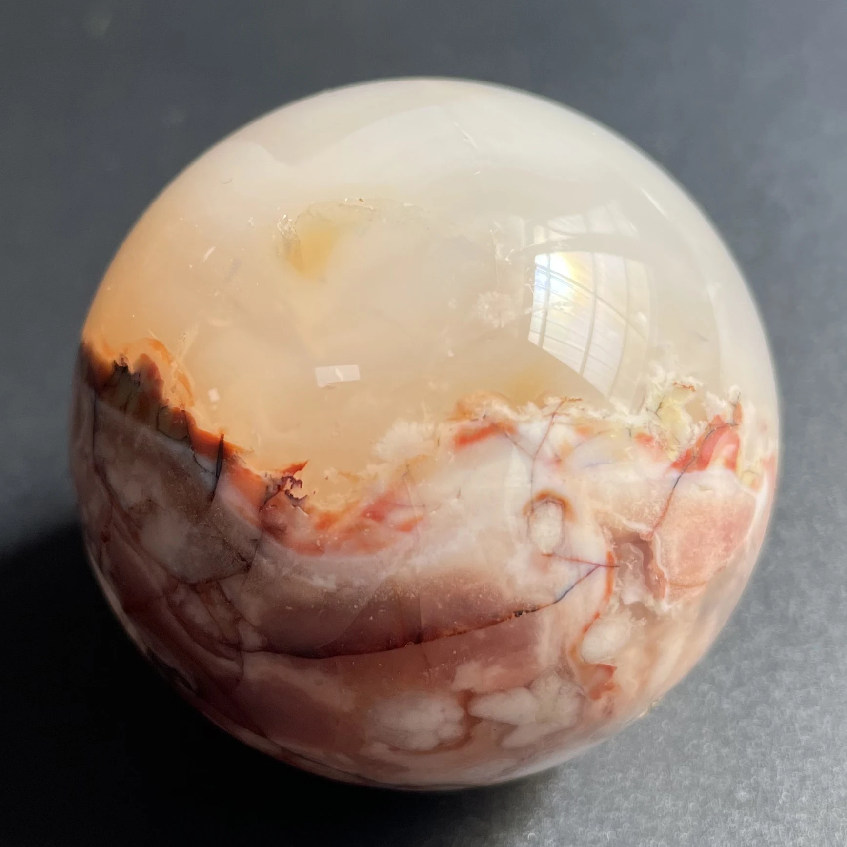 

138g Natural Crystal Ball Sakura Agate Sphere Rock Decoration Rough Polished Quartz Stone Healing Z260