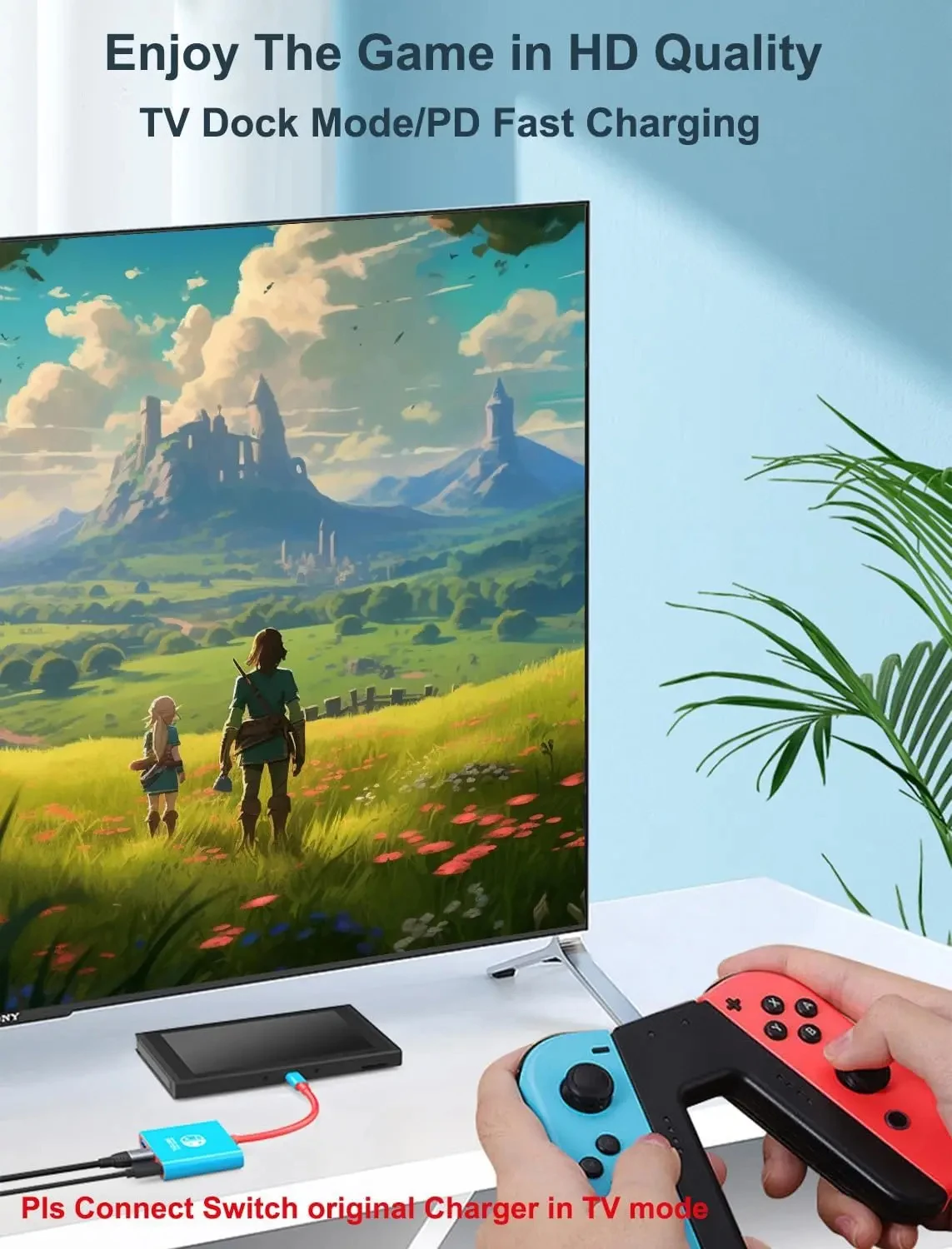 USB C to HDMI Adapter Support 4K/1080P Switch TV Dock Mode , Adapter Compatible Steam Deck/Nintendo Switch/Switch OLED