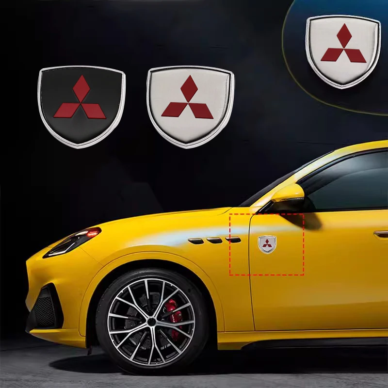 ثلاثية الأبعاد معدن الألومنيوم سيارة الجانب الحاجز ملصق سبيكة شارة شعار السيارات الخلفي الجذع الشارات لميتسوبيشي Ralliart ASX أوتلاندر X لانسر #6