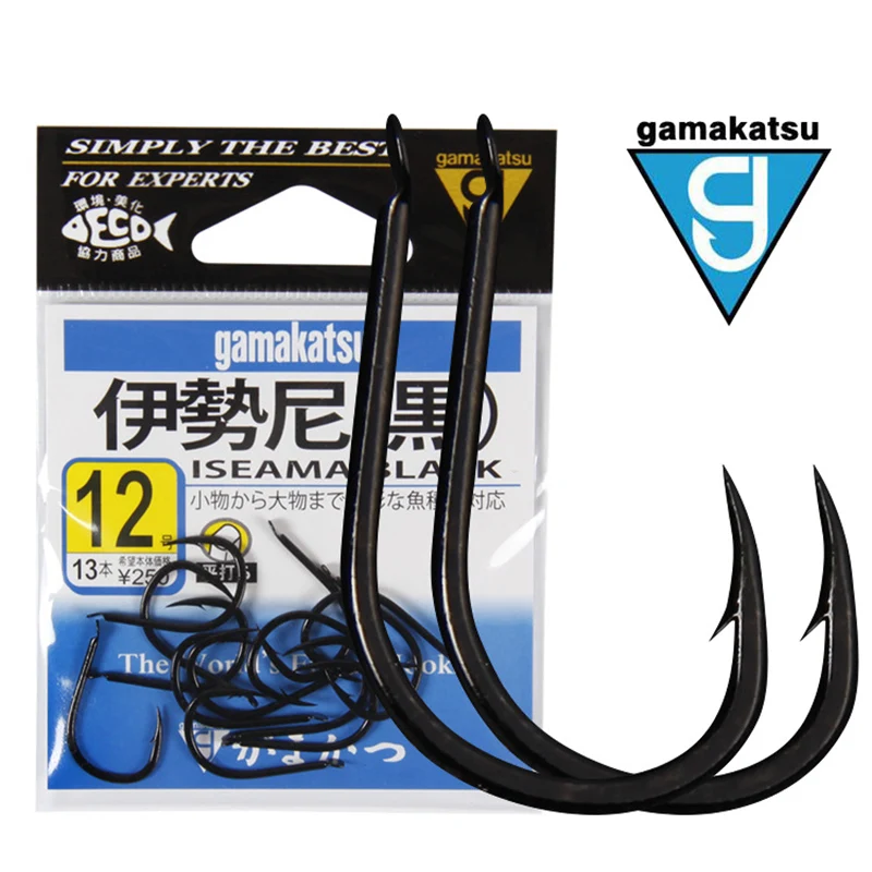 Gamakatsu Hooks Imported ISE Nigeria Black Gold Herring Fishing Barbed Japanese-Style Gamma Katz Carp Fishing Accessories