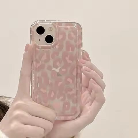 Pink Leopard Printed Phone Cover Case For Samsung A30S A50 A20 A10S S23 Plus S22 S21 S20 FE S10 Note 20 Ultra 10 Pro