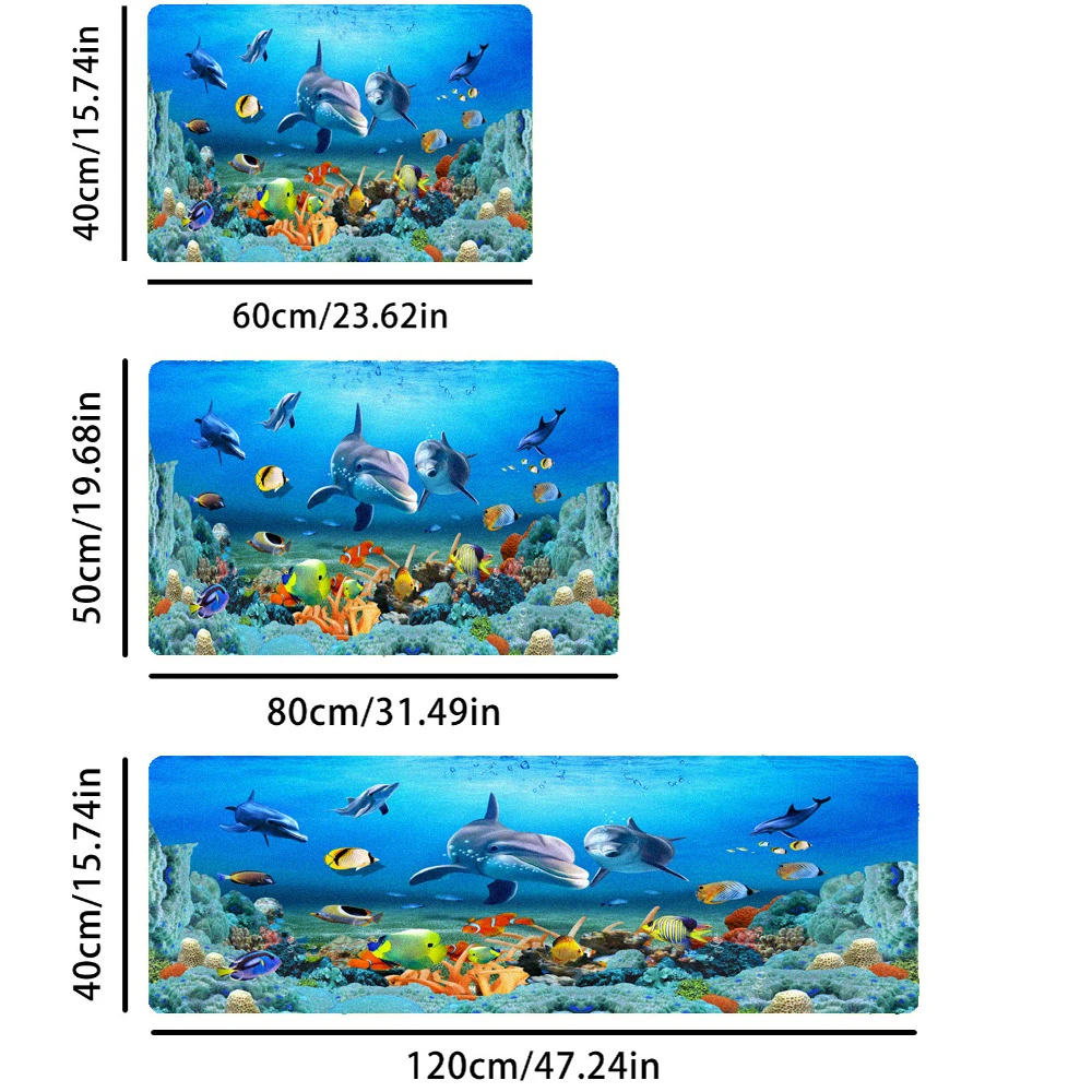 Custom Kitchen Mat Entrance Doormat Home Bathroom Decor Underwater World Dolphin Carpet Bedroom Floor Hallway Anti-Slip Foot Rug