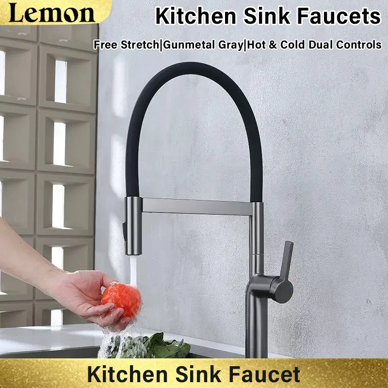 

Kitchen single/double sink universal faucet, multifunctional spout, hot and cold dual control, fine copper body