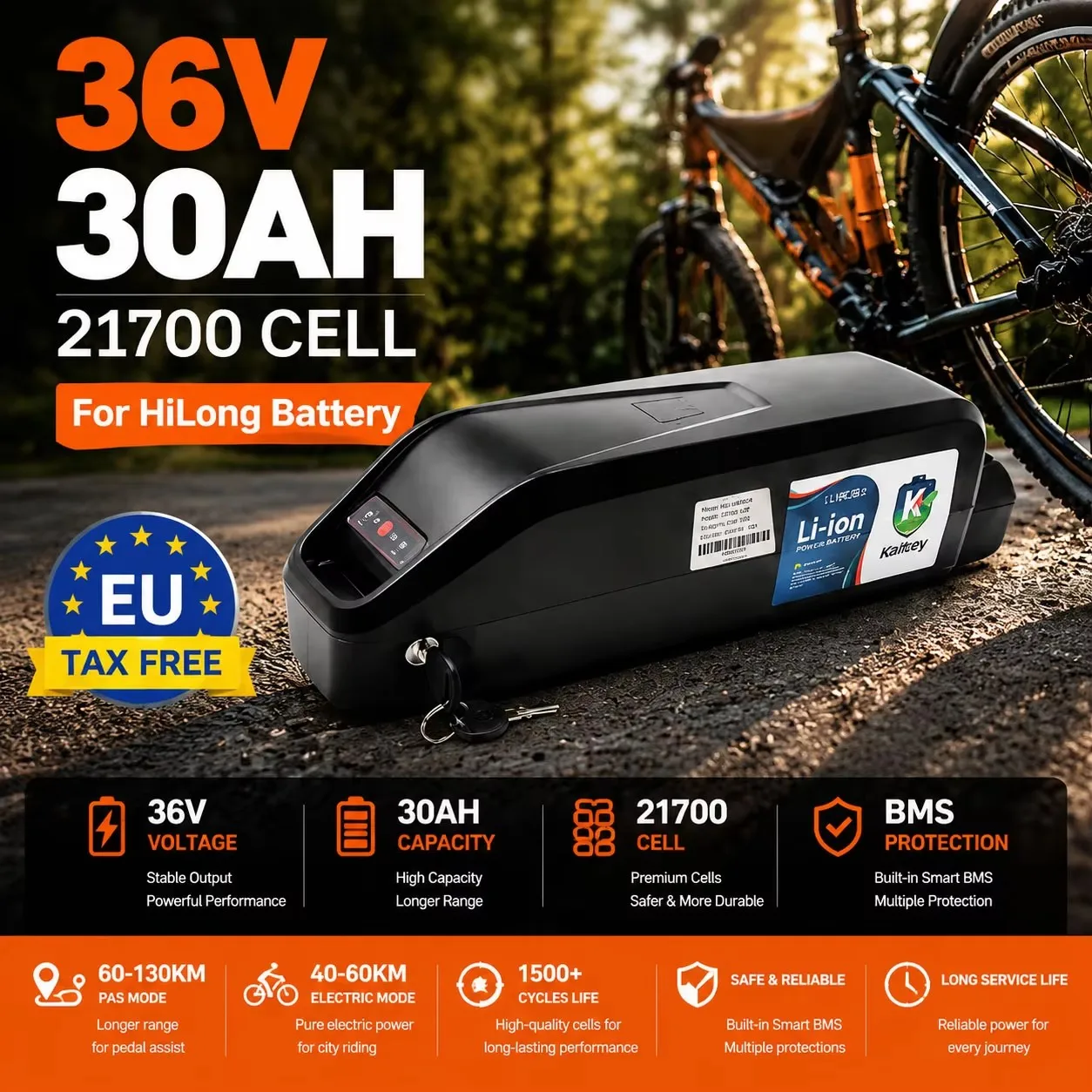 Batteria per Bicicletta Elettrica Hailong 21700, Pacco Batteria 48V 36V 30Ah, Kit Motore Ottagonale e Motore TSDZ8 TSDZ16 TSDZ2B, Batteria al Litio ad Alta Potenza per Veicoli Elettrici