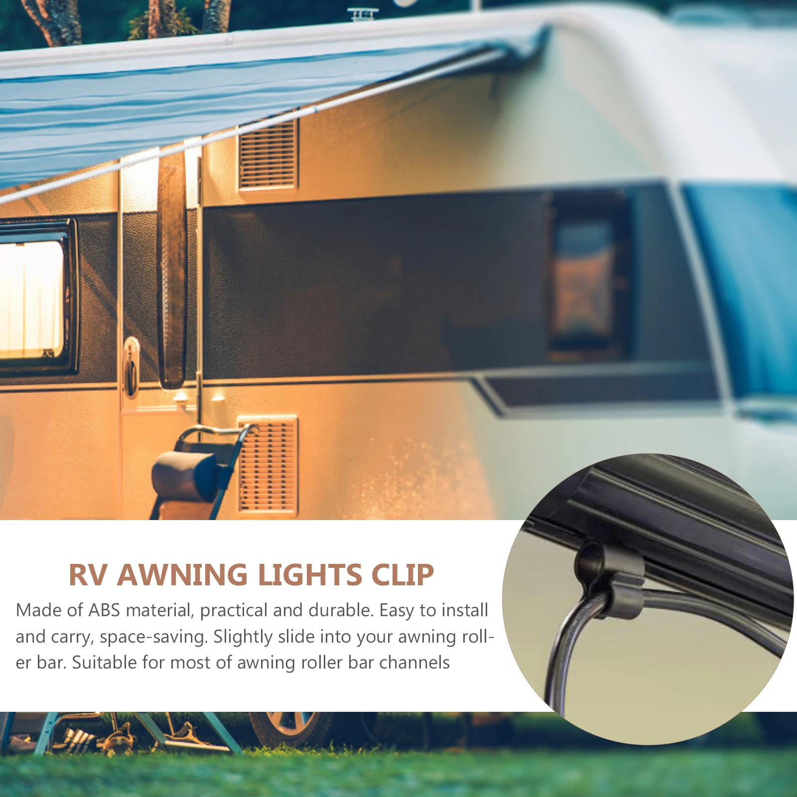 

4pcs Awning Clips Durable ABS Weather Resistant Roller Channels Hook Light Clips Rope Water Proof Festival DIY Decorations