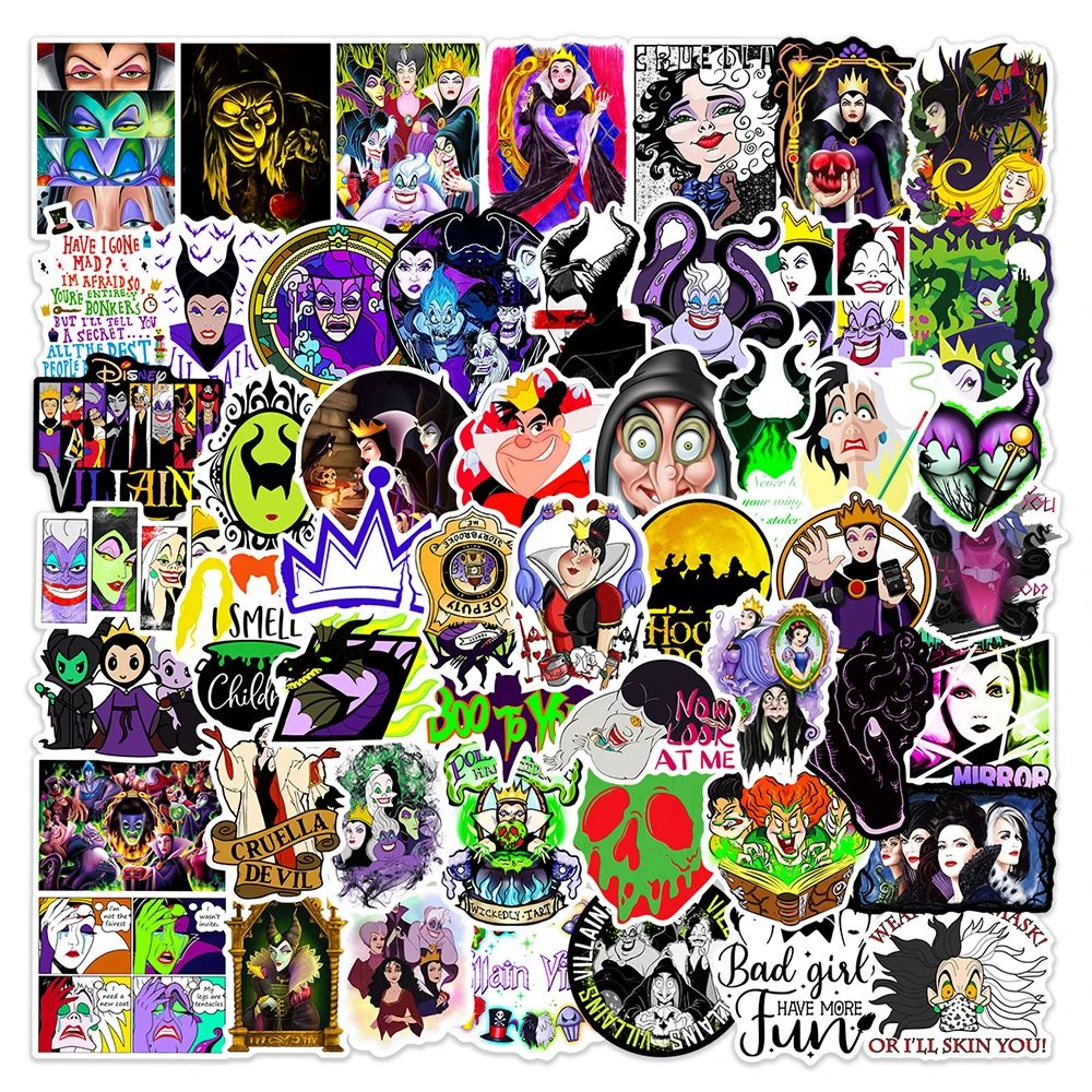 10/30/50 sztuk Disney Movie Maleficent naklejki dla dzieci zabawki Graffiti Skateboard bagaż butelka wody Horror fajna naklejka naklejki