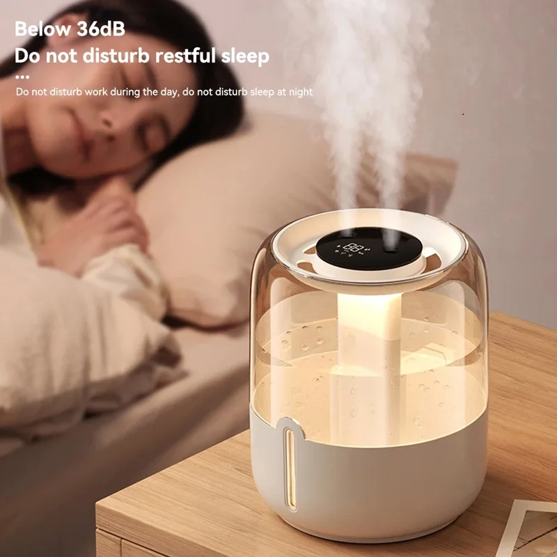 مرطب بسعة كبيرة 6.8 لتر مع ضوء ليلي USB للعلاج بالروائح، رذاذ مزدوج للمنزل والمكتب وغرفة النوم وسطح المكتب #3