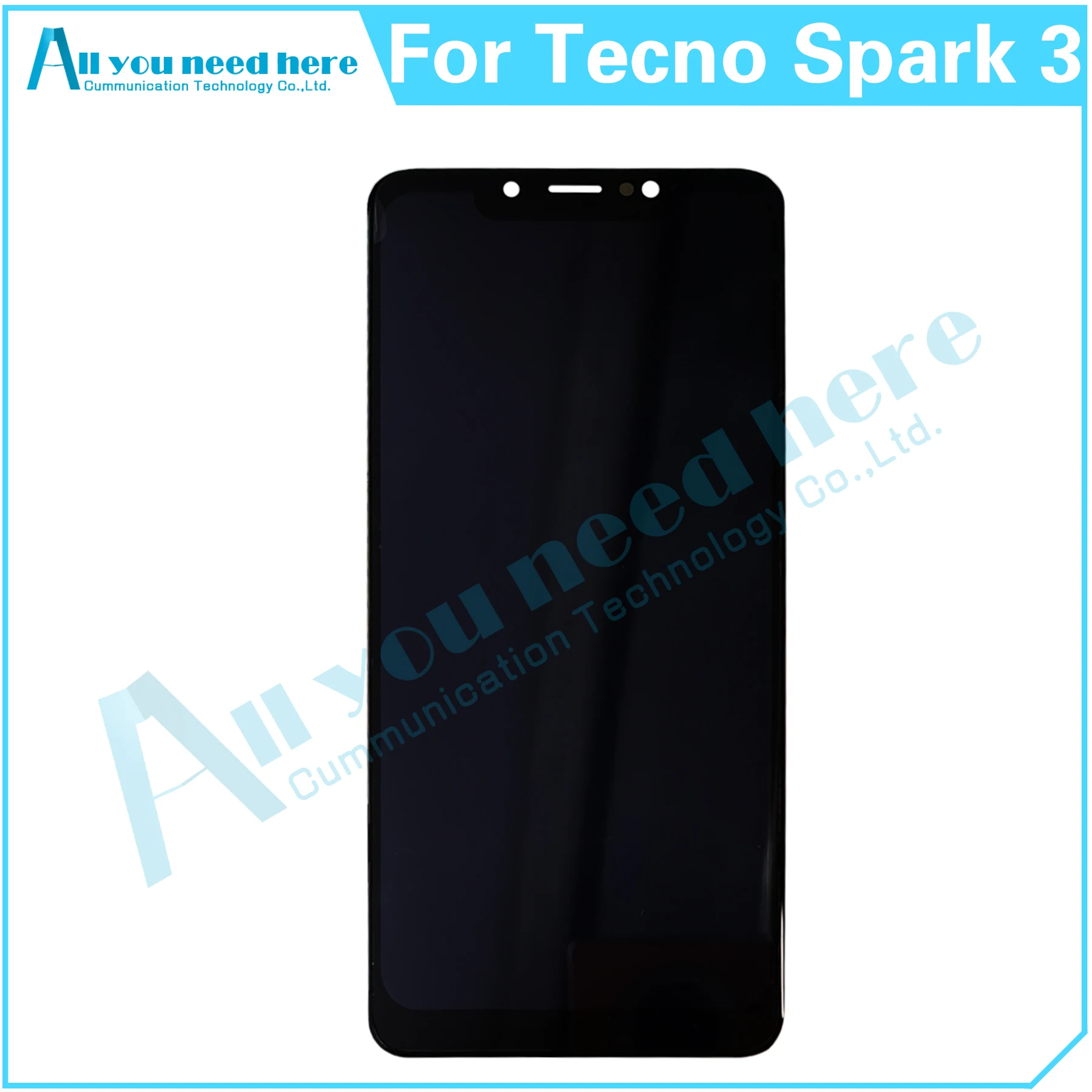 LCD Display Touch Screen Digitizer Assembly Repair Parts Replacement, Fit for Tecno Spark 3, KB7, Spark3, 100% Tested