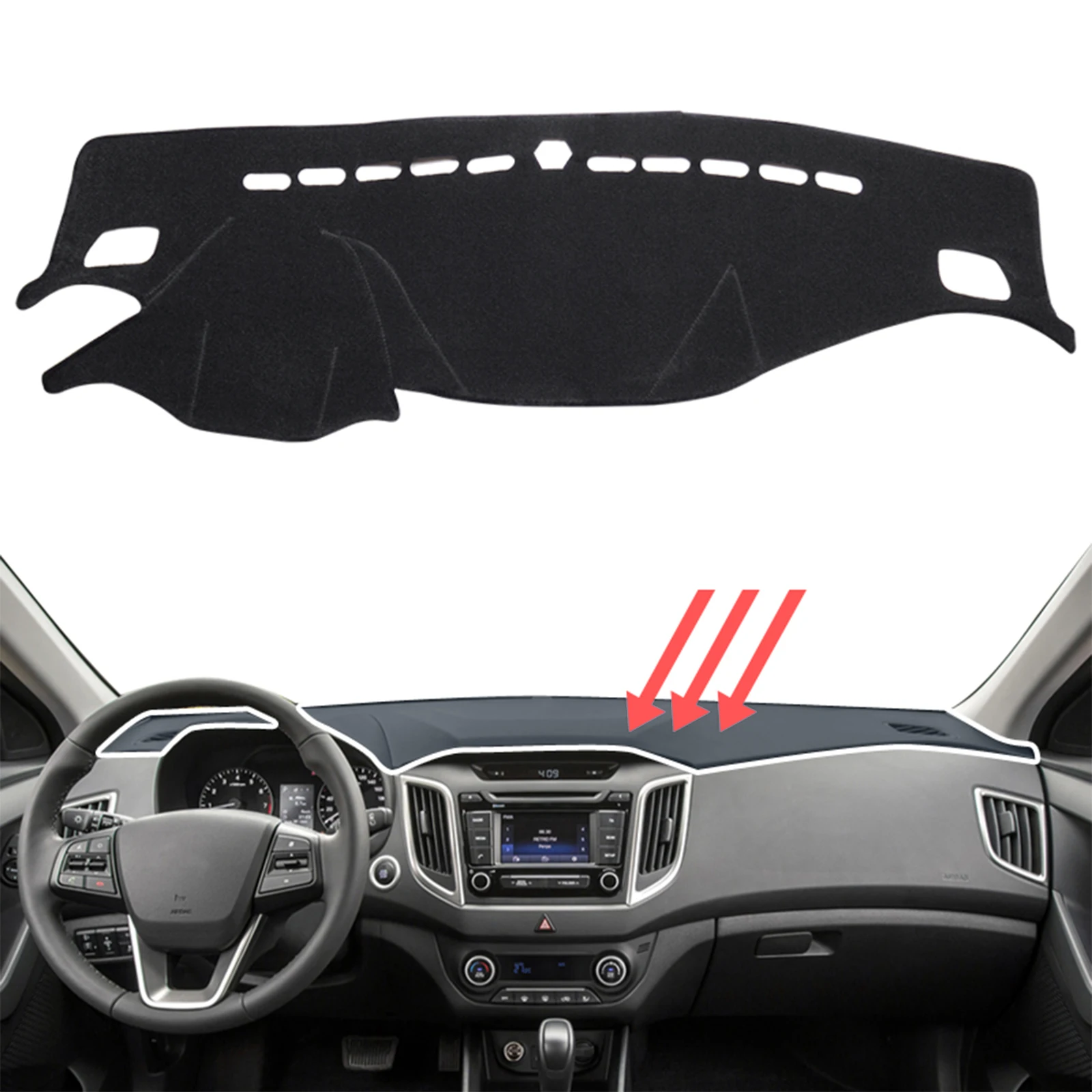 

for Hyundai Creta 2014 2015 2016 2017 2018 2019 2020 Car Dashboard Mat Sunshade Protective Carpet Dash Mat Dashmat