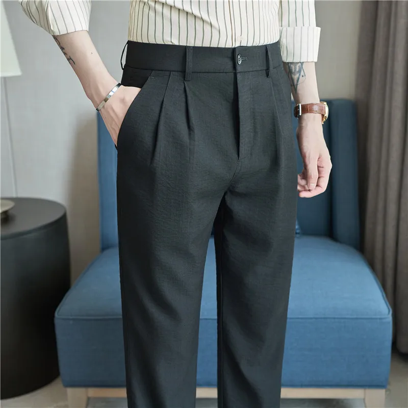 men's lightweight summer dress pants Summer Linen Men Pants Men's Classic Fit Pants Lightweight Men Pants Mens Linen Pants Business Party Wedding Beige at Amazon Men's Clothing store