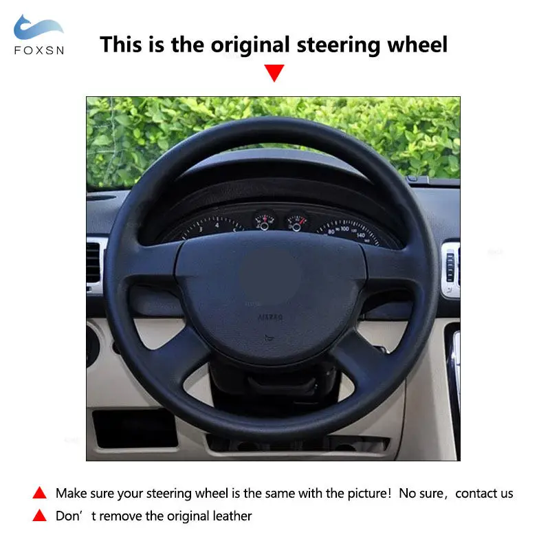 Steering Wheel Leather Cover For VW Caddy 2003-2006 Caravelle 2003-2009 Transporter T5 2006 Car Inner Steering Wheel Cover Trim