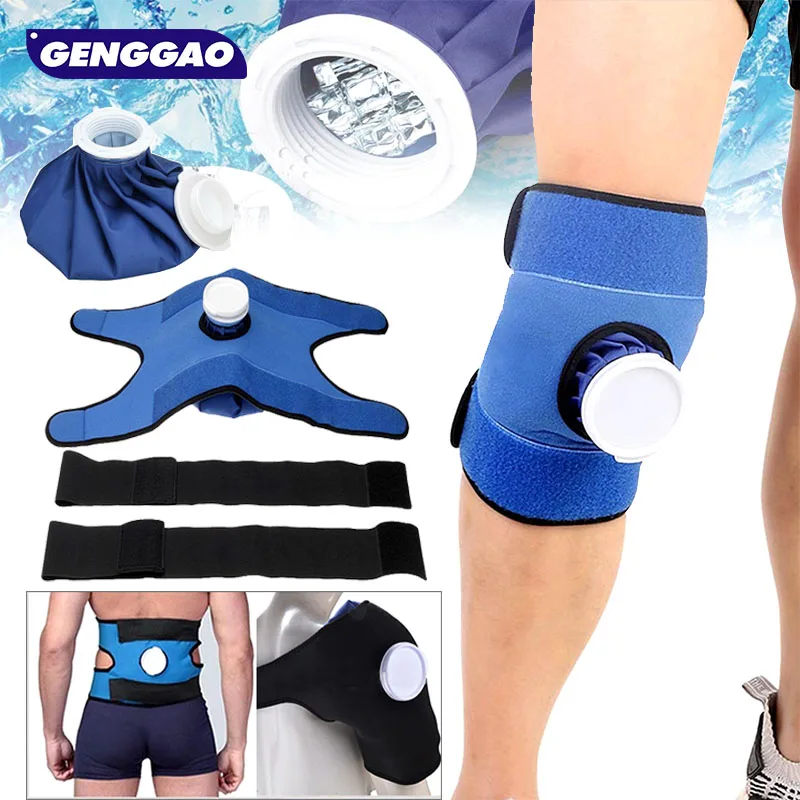 1Pcs Shoulder Knee Ankle Waist Brace,with Ice/Hot Compress Cloth Pack Holder, for Sprains,Muscle Pain, Bruises,Injuries,Swelling