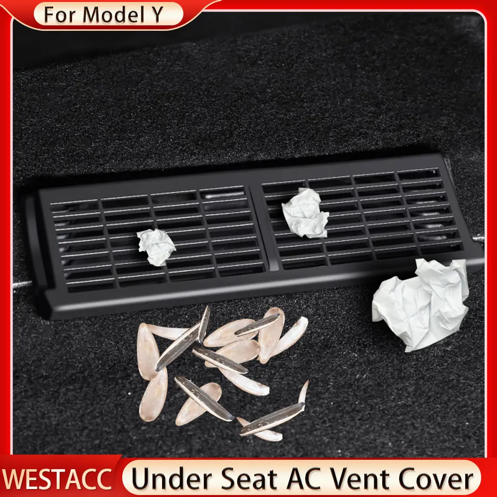 Car Rear Under Seat AC Vent Cover per Tesla Model Y Modely 2020-2023 2Pcs Anti Dust Air Conditioner Outlet Pad Case accessori