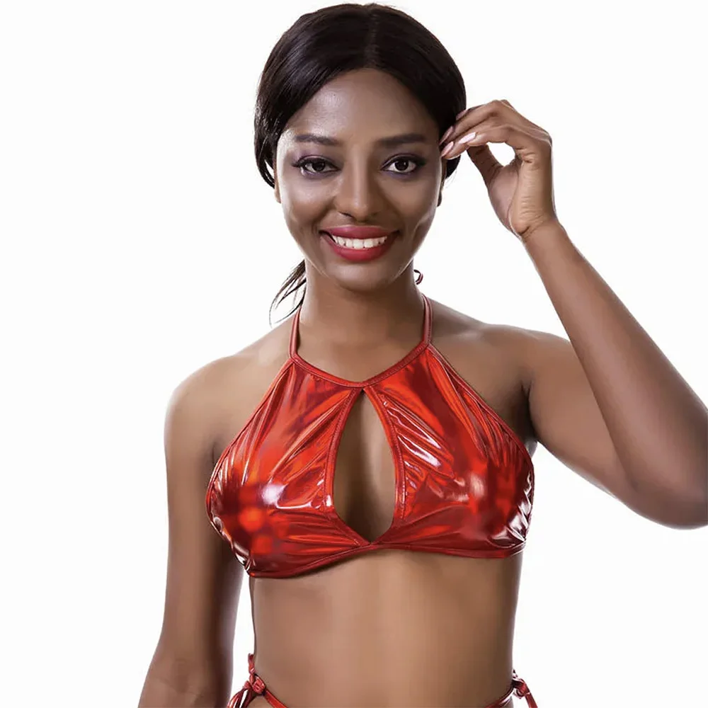 Фестивальные топы Rave, блестящий бюстгальтер в полоску, костюмы металлик, женский костюм на шесте, сценическая одежда с мокрым эффектом, танцевальная одежда, стразы для тела