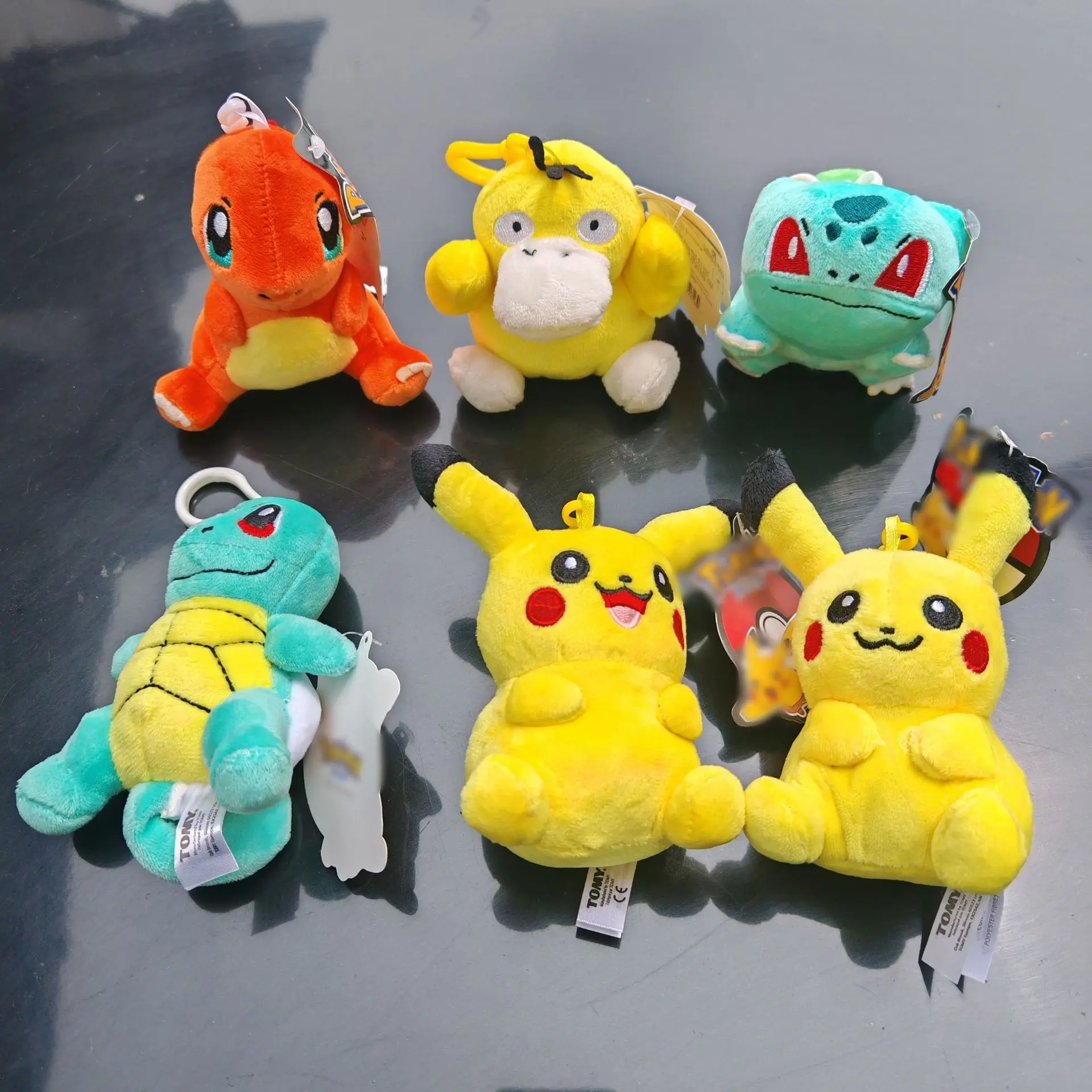 Pokemon Squirtle Charmander Pikachus Bulbasaur Psyduck ตุ๊กตา Plush 12 ซม.จี้ตุ๊กตาจี้พวงกุญแจตุ๊กตาของขวัญของเล่น