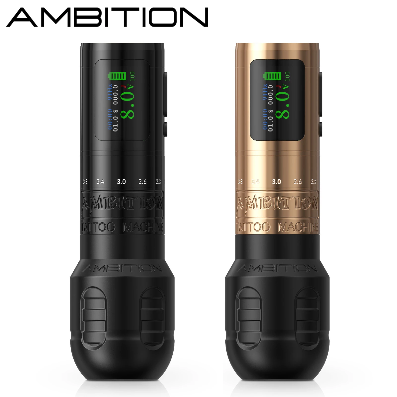 Ambition C1 370 1900mAh Billing Battery Adjustable2.0-4.2mm 7 Strokes Wireless Tattoo Machine Coreless Motor For Tattoo Body Art