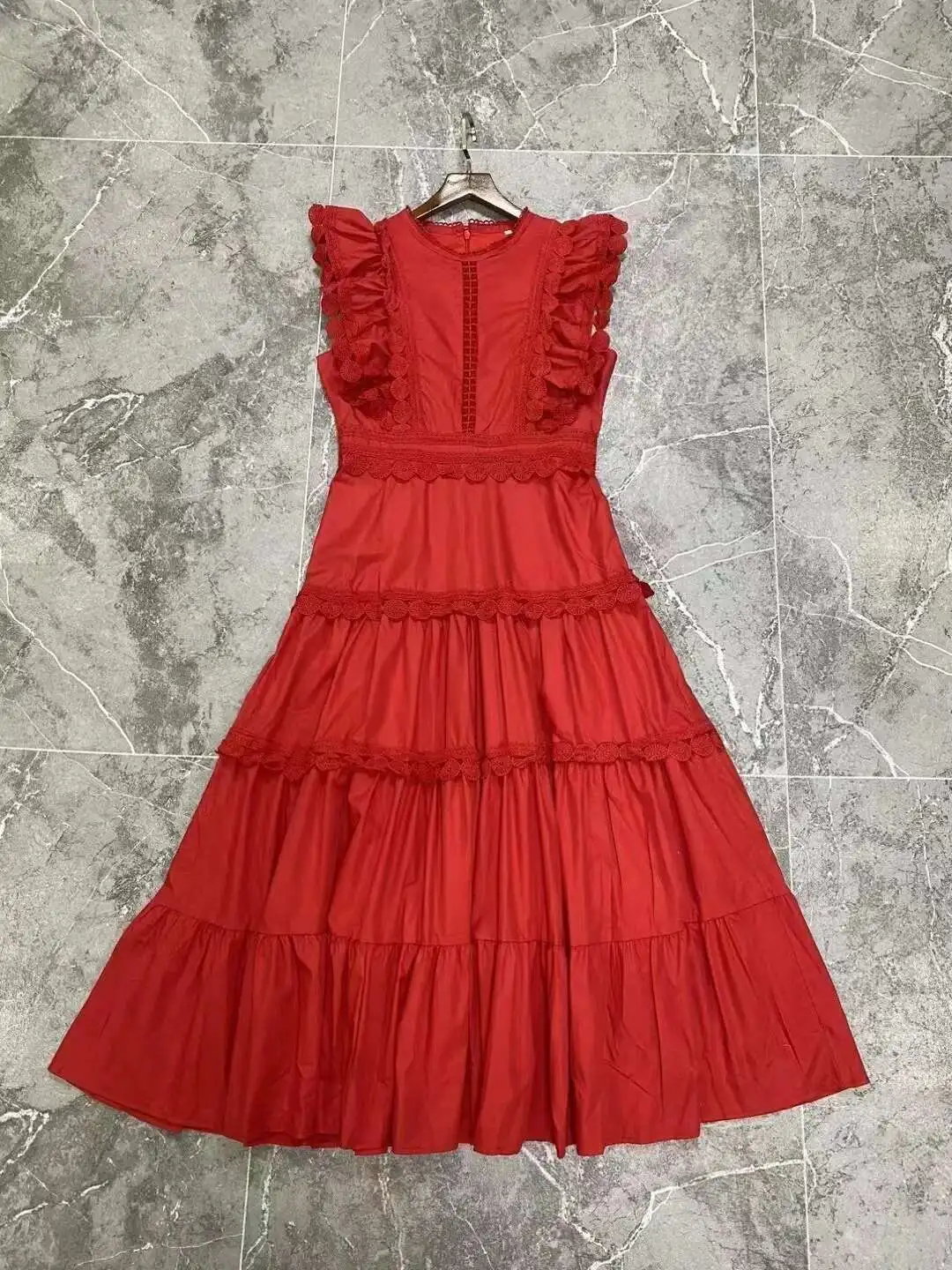 JAMERARY-Vestido largo de diseño de pasarela para mujer, prenda de manga con volantes, color blanco, para fiesta de noche y graduación