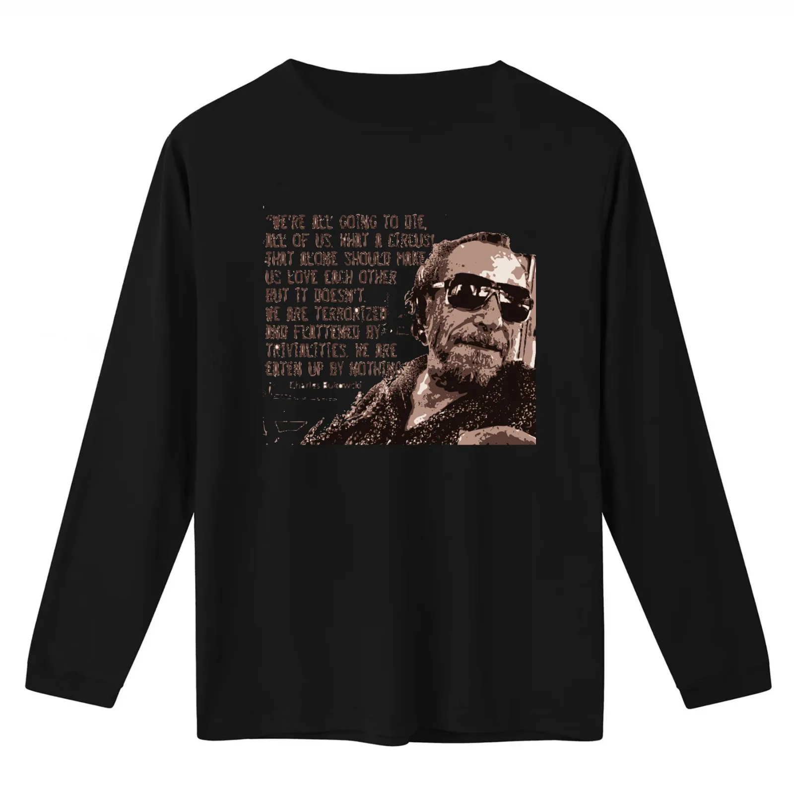 Bukowski T-Shirt Summer Casual Cotton Tee Oversized Streetwear Tops Vintage Graphic Print Loose Fit Short Sleeve