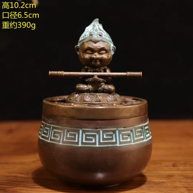 

Monkey King Copper Incense Burner Indoor Sandalwood Incense Burner Home Creative Sun Wukong Coil Incense Burner Tea Ceremony Dec
