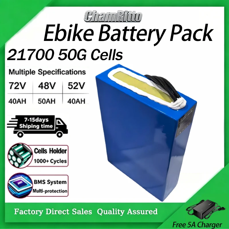 E scooter e bike Battery Pack 72V 60V 48V 52V 40AH 50Ah for 3000W 1000W 2000W Motorcycle Electric Vehicle Trike Tricycle Motors